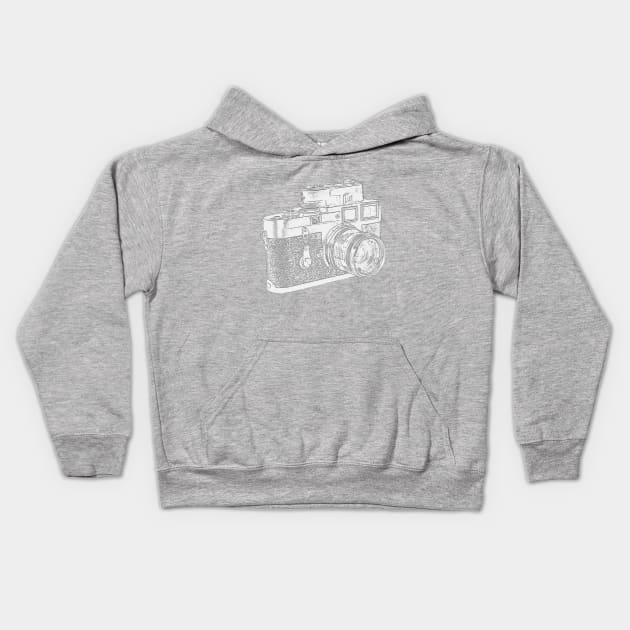 Retro Vintage Camera Side View Kids Hoodie by Squeeb Creative